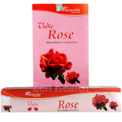 12 x Rose Incense Stick Packs With Rose Petals, Halmaddi and Honey - Aromatika Vedic