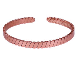 100% Pure Flattened Twisted Copper Bangle