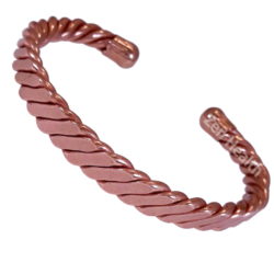 Large Magnetic Men's Heavy Flattened Copper Bracelet