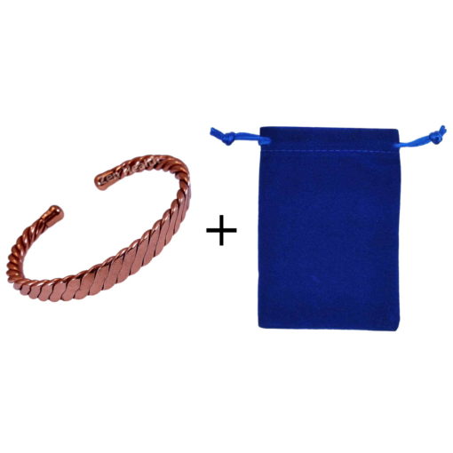 XL Magnetic Men's Heavy Flattened Copper Bracelet and Gift Bag