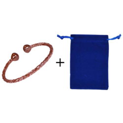 Magnetic Copper Twist Torque Bracelet and Gift Bag