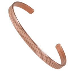 6mm Pure Copper Cross-Hatch Bracelet Arthritis Pain Relief
