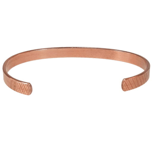 6mm Pure Copper Cross-Hatch Bracelet Arthritis Pain Relief - Rear View