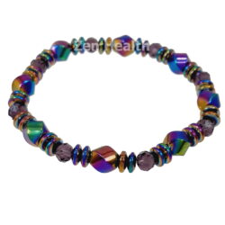 Hematite Magnetic Aurora Borealis Beaded Bracelet