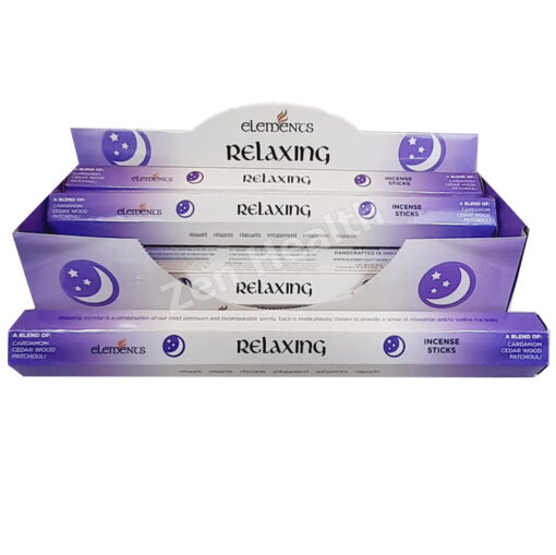 120 x Elements Relaxing Incense Sticks Cardamom, Cedar Wood, Patchouli Aroma