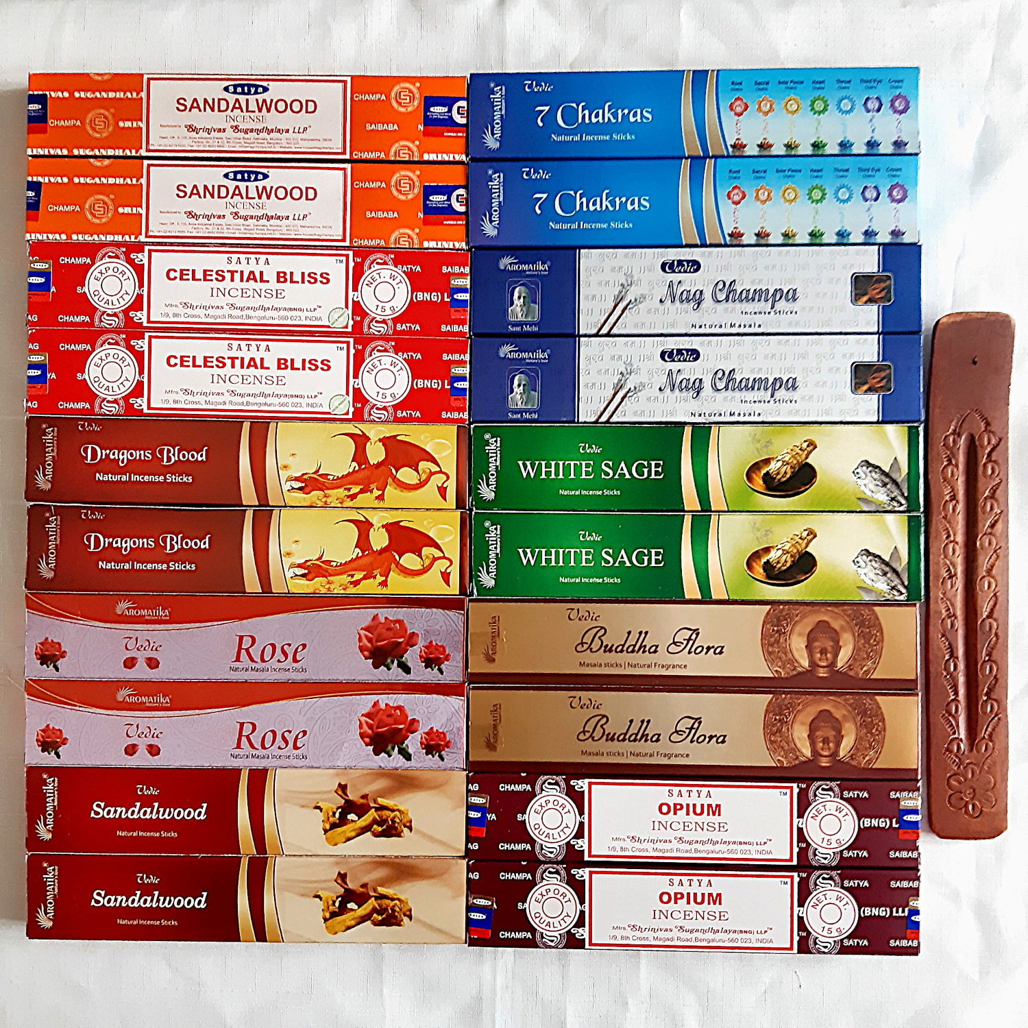 Sale Incense sticks - Nandita, Vedic, White Sage, Sandalwood, Dragons Blood and 7 Chakras