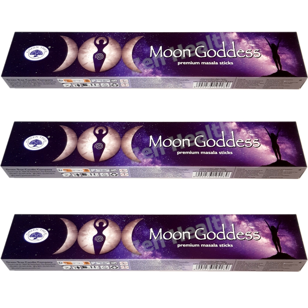 3 x Green Tree Moon Goddess Incense Sticks - Fresh Relaxing Floral Aroma