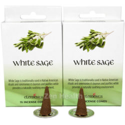 Elements White Sage Incense Cones- 30 Cones and Holder