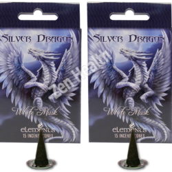 Anne Stokes Silver Dragon White Musk Incense Cones With Holder Plates