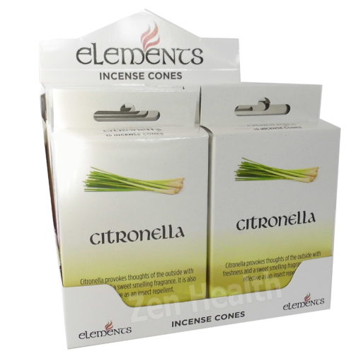 12 x Elements Citronella Incense Cone Packs - Sweet, Fresh Citrus Aroma - 180 Cones