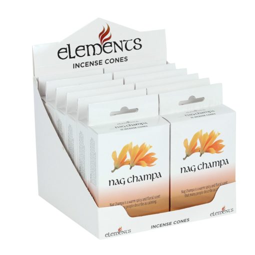 12 x Elements Nag Champa Incense Cone Packs - Warm Spicy Floral Scent - 180 Cones