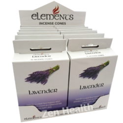 12 x Elements Lavender Incense Cone Packs - Sweet Floral Fragrance - 180 Cones