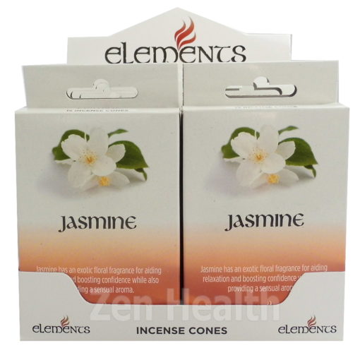 12 x Elements Jasmine Incense Cone Packs - Exotic Floral Relaxing Aroma - 180 Cones