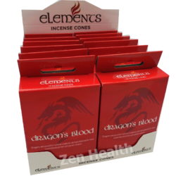 12 x Elements Dragons Blood Incense Cone Packs - Rich and Exotic Aroma - 180 Cones