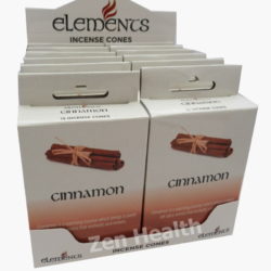 12 x Elements Cinnamon Incense Cone Packs - Sweet, Spicy Relaxing Aroma - 180 Cones