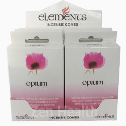 12 x Elements Opium Incense Cone Packs - Relaxing and Calming Aroma - 180 Cones