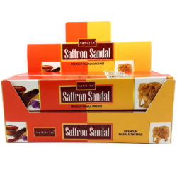12 x Nandita Saffron and Sandalwood Incense Sticks Packs - Relaxing, Calming Aroma