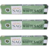 3 x Golden Californian White Sage Nag Champa Vijayshree Incense Stick Packs