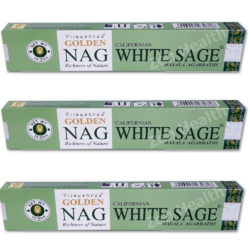3 x Golden Californian White Sage Nag Champa Vijayshree Incense Stick Packs