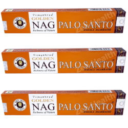 3 x Golden Palo Santo Nag Champa Vijayshree Incense Stick Packs 