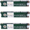 3 x Golden Patchouli Nag Champa Incense Stick Packs - Rich, Earthy and Woody Fragrance