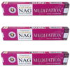 3 x Golden Meditation Nag Champa Incense Stick Packs - Sweet Vanilla and Vetivert Fragrance