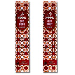 2 x Noor Oud Ruby Incense Stick Packs - Rose, Iris, Berries