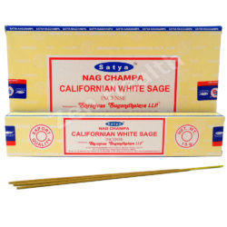 12 x Satya Nag Champa Californian White Sage Incense Sticks - Whole Box
