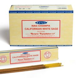 12 x Satya Nag Champa Californian White Sage Incense Sticks - Whole Box