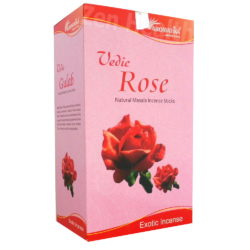 12 x Rose Incense Stick Packs With Rose Petals, Halmaddi and Honey - Aromatika Vedic 