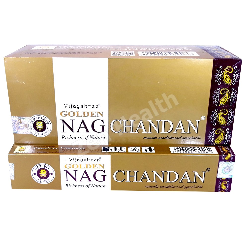 12 x Golden Sandalwood Chandan Nag Champa Incense Stick Packs