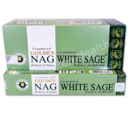 12 x Golden Californian White Sage Nag Champa Vijayshree Incense Stick Packs