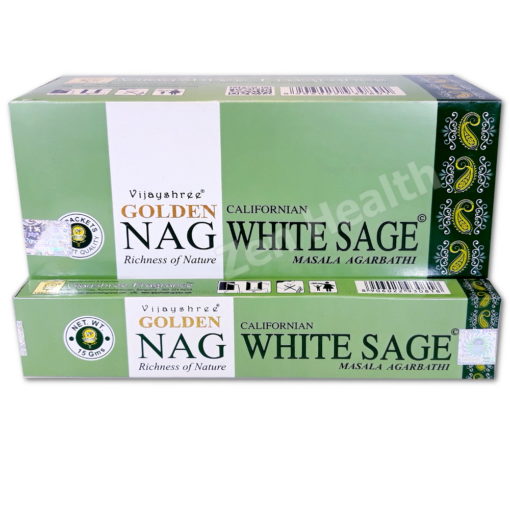 12 x Golden Californian White Sage Nag Champa Vijayshree Incense Stick Packs