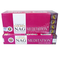 12 x Golden Meditation Nag Champa Incense Stick Packs - Sweet Vanilla and Vetivert Fragrance