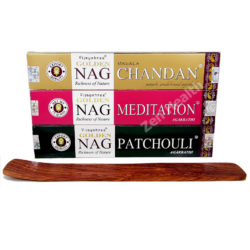 Golden NAG Champa Chandan | Patchouli | Meditation Incense Sticks and Ash Catcher