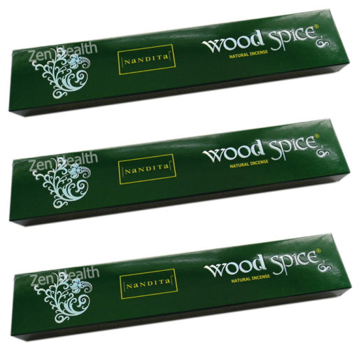 3 x Nandita Wood Spice Incense Sticks Natural Spices, Herbs, Oils x 3 Packs