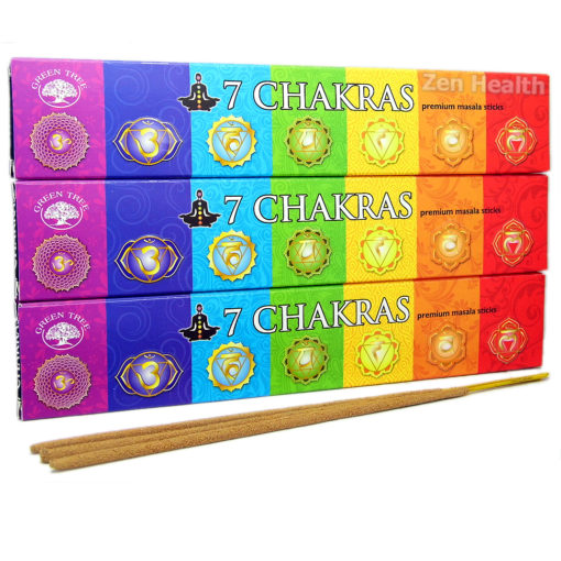Green Tree 7 Chakra Incense Sticks x 3 Packs