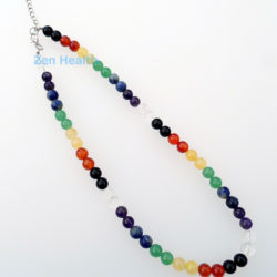 Chakra Necklace Full Chakra Spectrum With Round Stones For Healing and Balancing