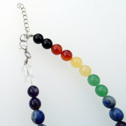 Chakra Necklace Full Chakra Spectrum With Round Stones For Healing and Balancing