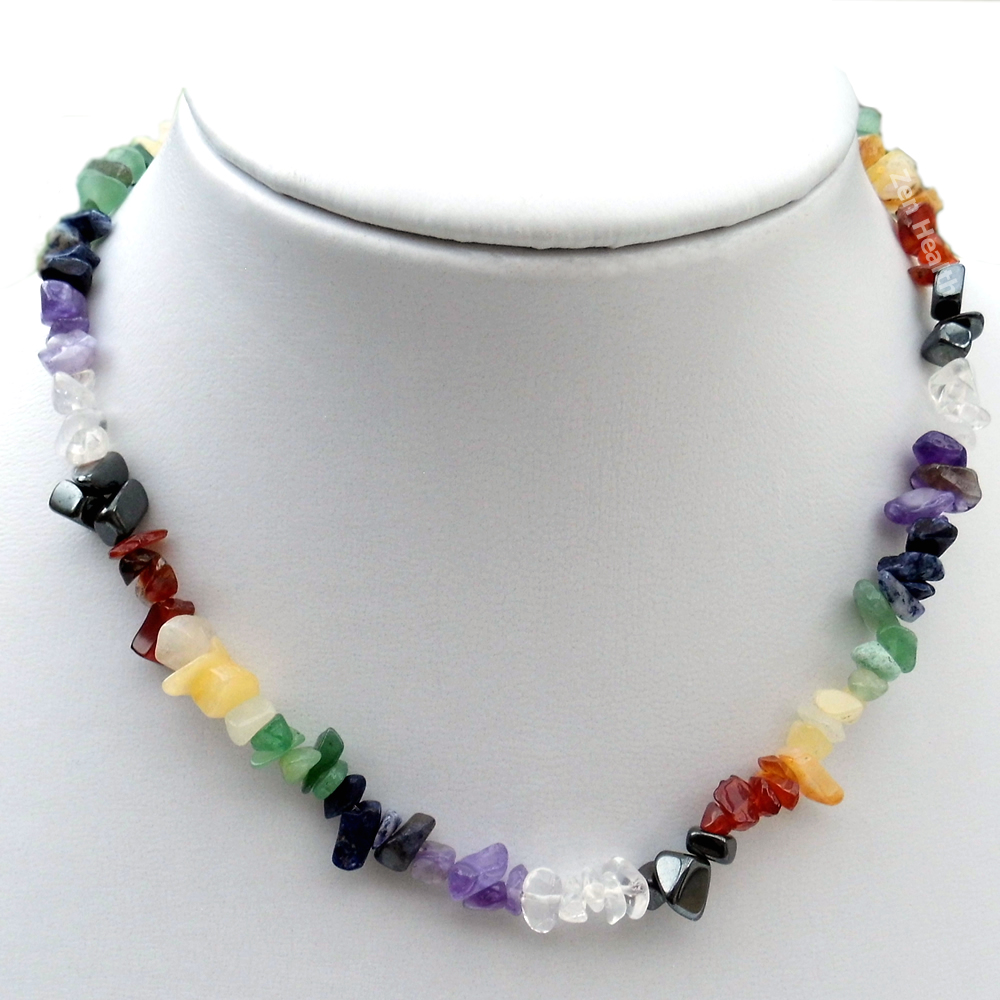 Chakra Necklace Full 7 Chakra With Chipped Stones For Reiki Healing Zen Health