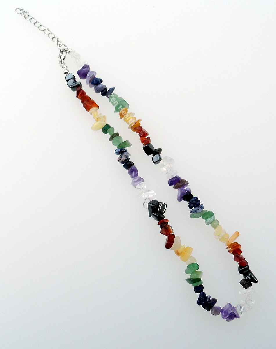 Chakra Necklace Full 7 Chakra With Chipped Stones For Reiki Healing