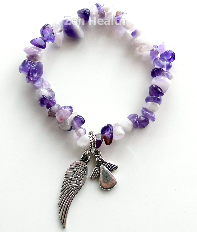 Guardian Angel Amethyst Charm Bracelet - Made For An Angel Insignia