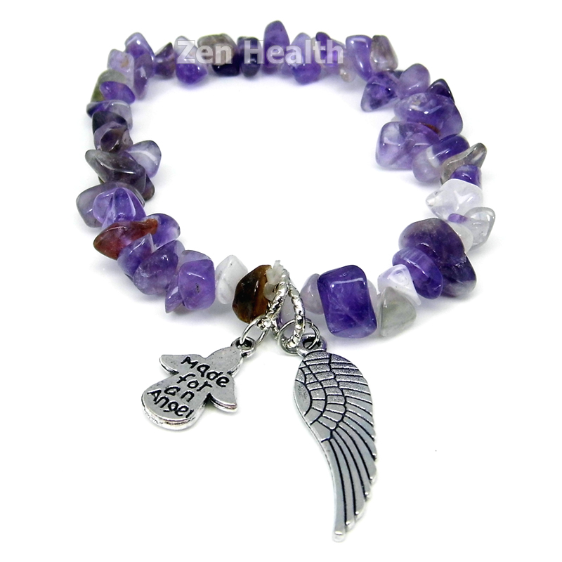 Guardian Angel Amethyst Charm Bracelet - Made For An Angel Insignia