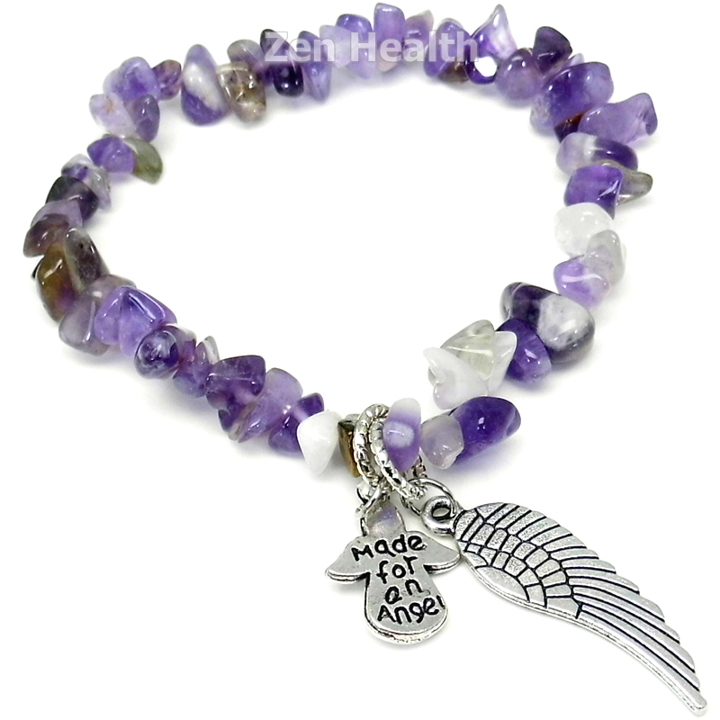 Guardian Angel Amethyst Charm Bracelet - Made For An Angel Insignia