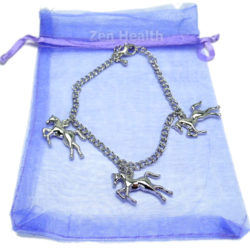 Silver Plated 3 x Horse Charms Bracelet