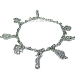 Charm Bracelet With Sea Turtle - Shells - Dolphins - SeaHorses