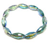 Ladies Faceted Glass Bead Stretchable Bracelet Blue, Purple and Turquoise