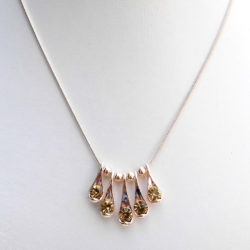Ladies Rose Gold Plated Teardrop Necklace