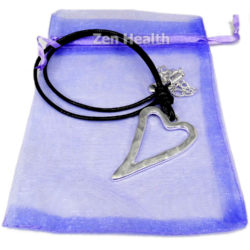 Large Silver Plated Heart Pendant With Adjustable Black Leather Thong