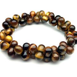 Natural Tigers-Eye Gemstone Bracelet With Colourful Stones